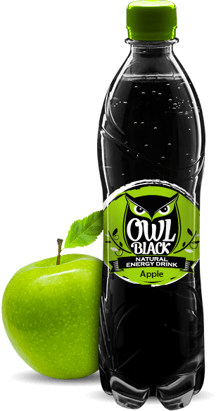 Owl Black - Natural energy drink - Apple